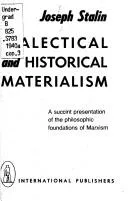 Cover for O Dialekticheskom I Istoricheskom Materializme