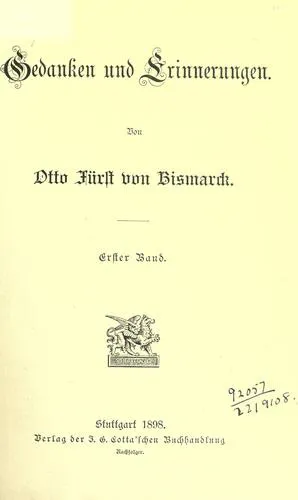 Cover for Gedanken Und Erinnerungen