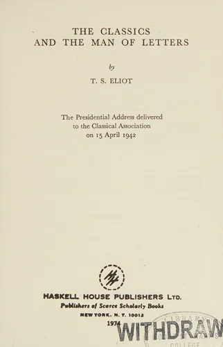 Cover for The Classics and the Man of Letters