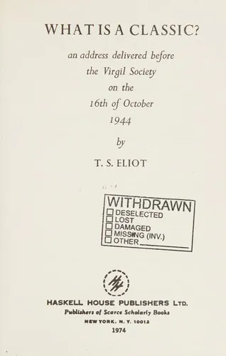 Cover for What Is a Classic?