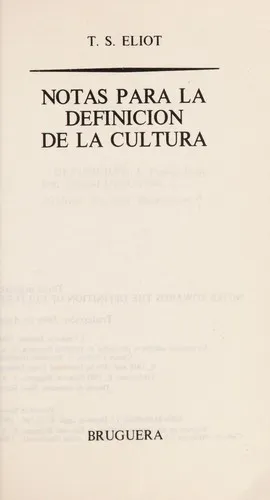Cover for Notes Towards the Definition of Culture