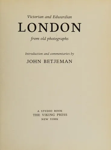 Cover for Victorian and Edwardian London from Old Photographs