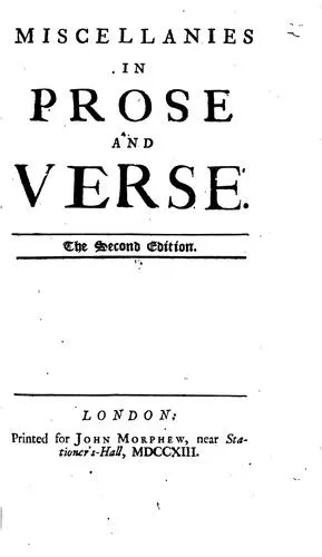 Cover for Miscellanies in Prose and Verse