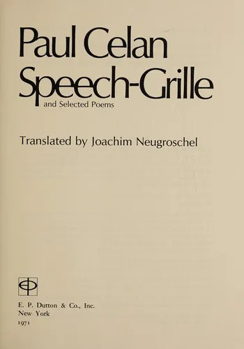 Cover for Speech-grille, and Selected Poems