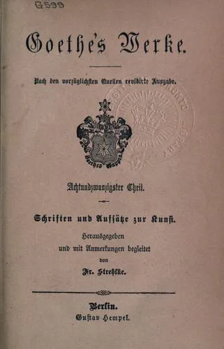 Cover for Goethe's Werke