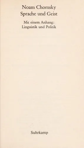 Cover for Sprache Und Geist