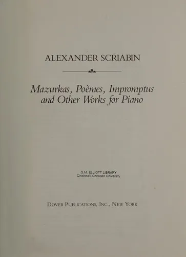 Cover for Mazurkas, Poèmes, Impromptus and Other Works Forpiano