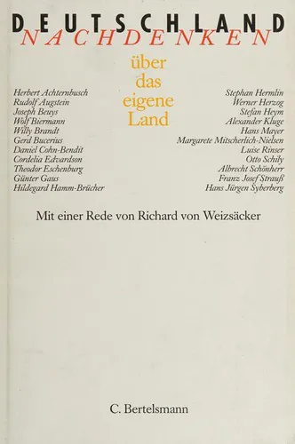 Cover for Nachdenken üBer Deutschland