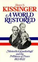 Cover for World Restored Europe After Napoleon