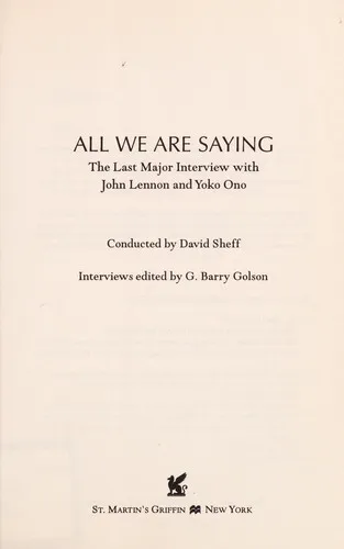 Cover for All We Are Saying