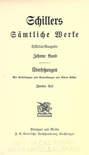 Cover for Schillers Sämtliche Werke 6.
