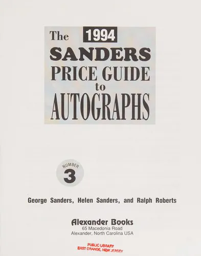 Cover for The 1994 Sanders Price Guide to Autographs