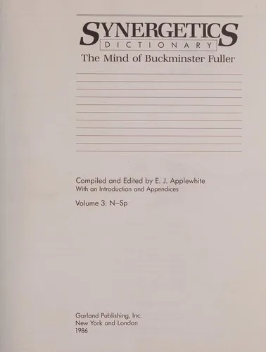 Cover for Synergetics Dictionary