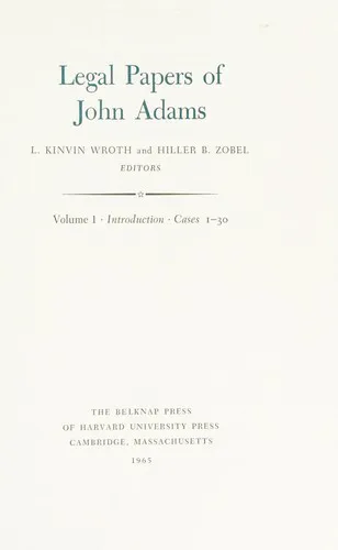 Cover for Legal Papers of John Adams