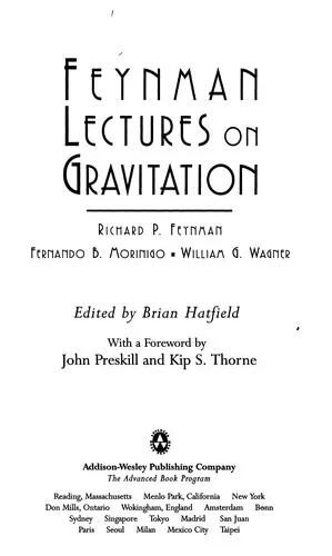 Cover for Feynman Lectures on Gravitation