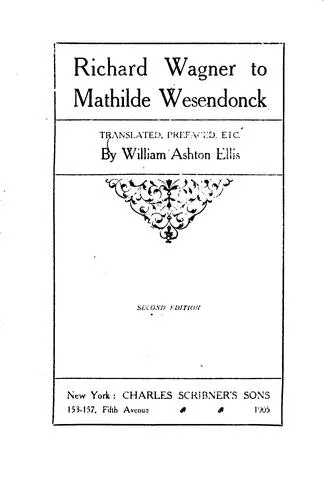 Cover for Richard Wagner to Mathilde Wesendonck
