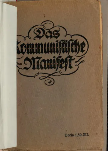 Cover for Manifest Der Kommunistischen Partei