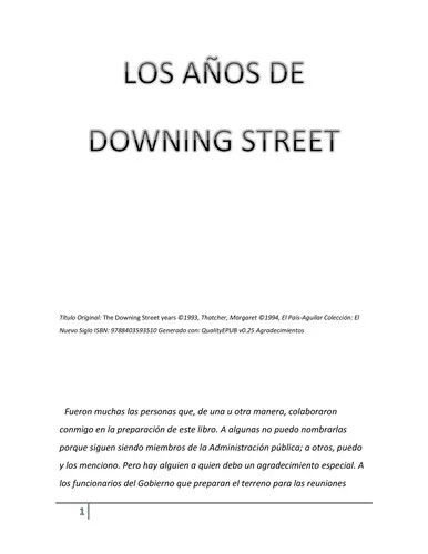 Cover for Los Anos De Downing Street