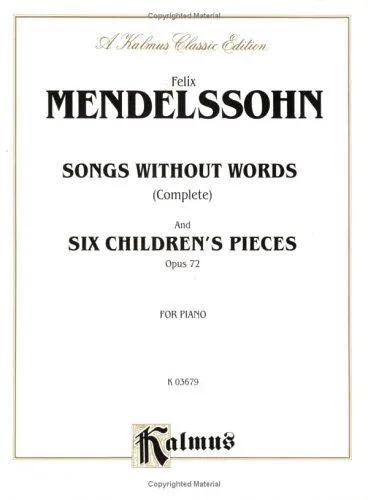 Cover for Mendelssohn Songs Without Words
