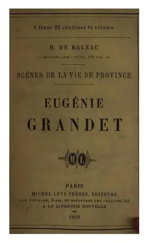 Cover for Eugénie Grandet