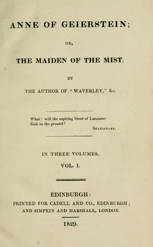 Cover for Anne of Geierstein, Or, the Maiden of the Mist