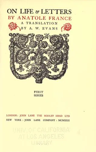 Cover for On Life & Letters